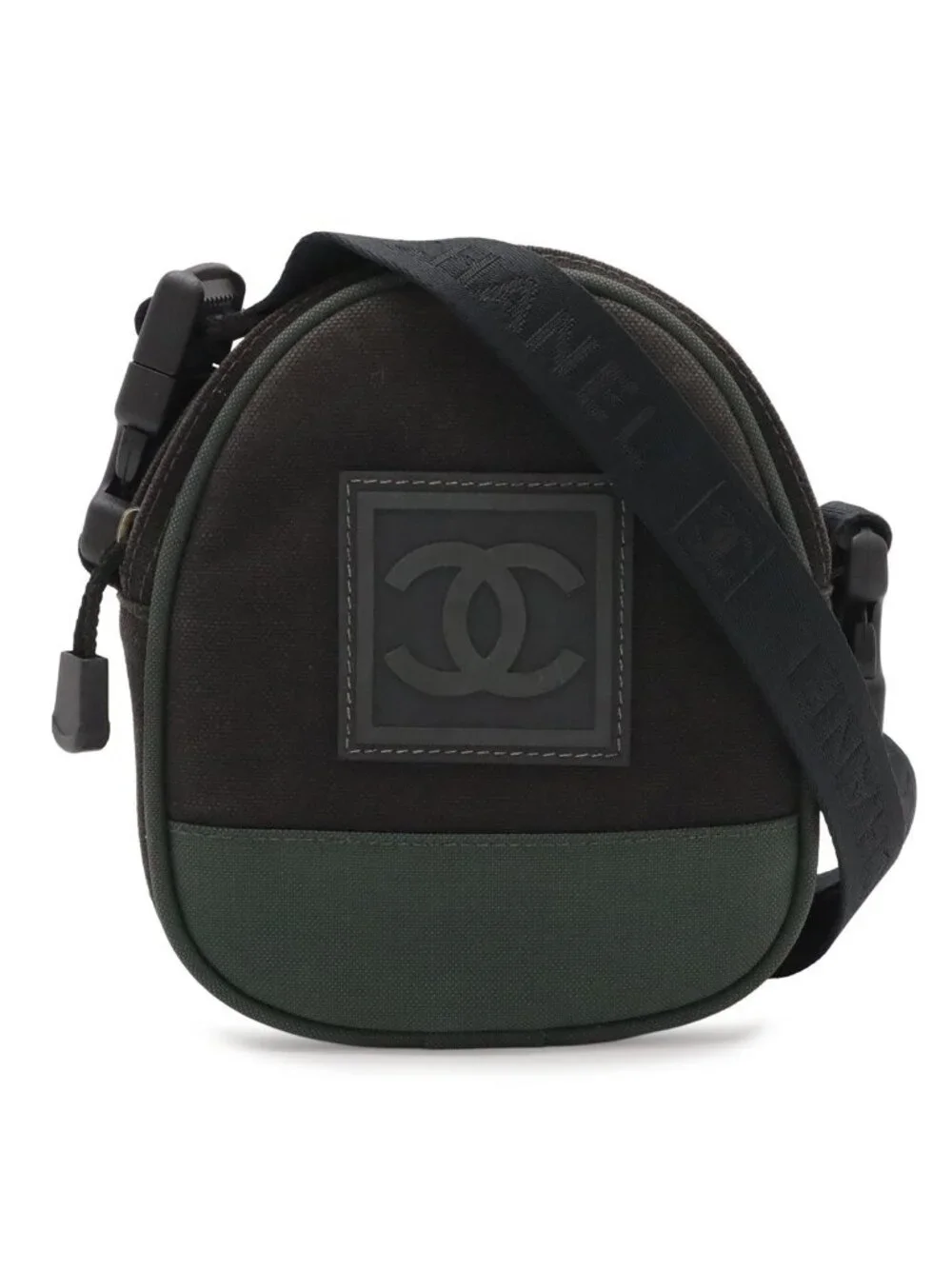 Chanel Sports Line CC Logo Shoulder Bag 2-Way Waist Pouch Nylon Ivory Black
